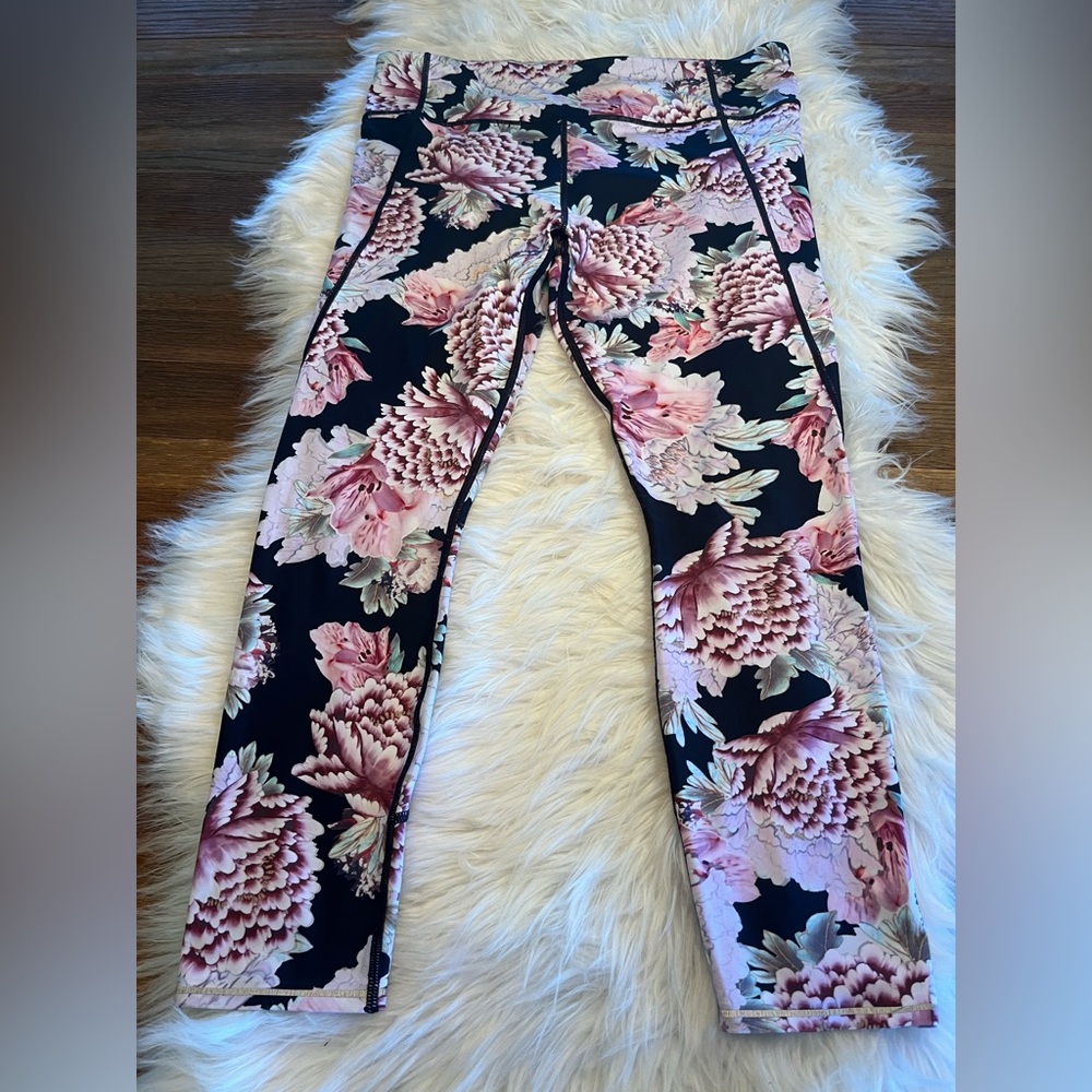Athleta Floral Contender High Rise Leggings L